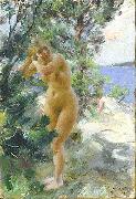 Anders Zorn After the Bath, oil painting